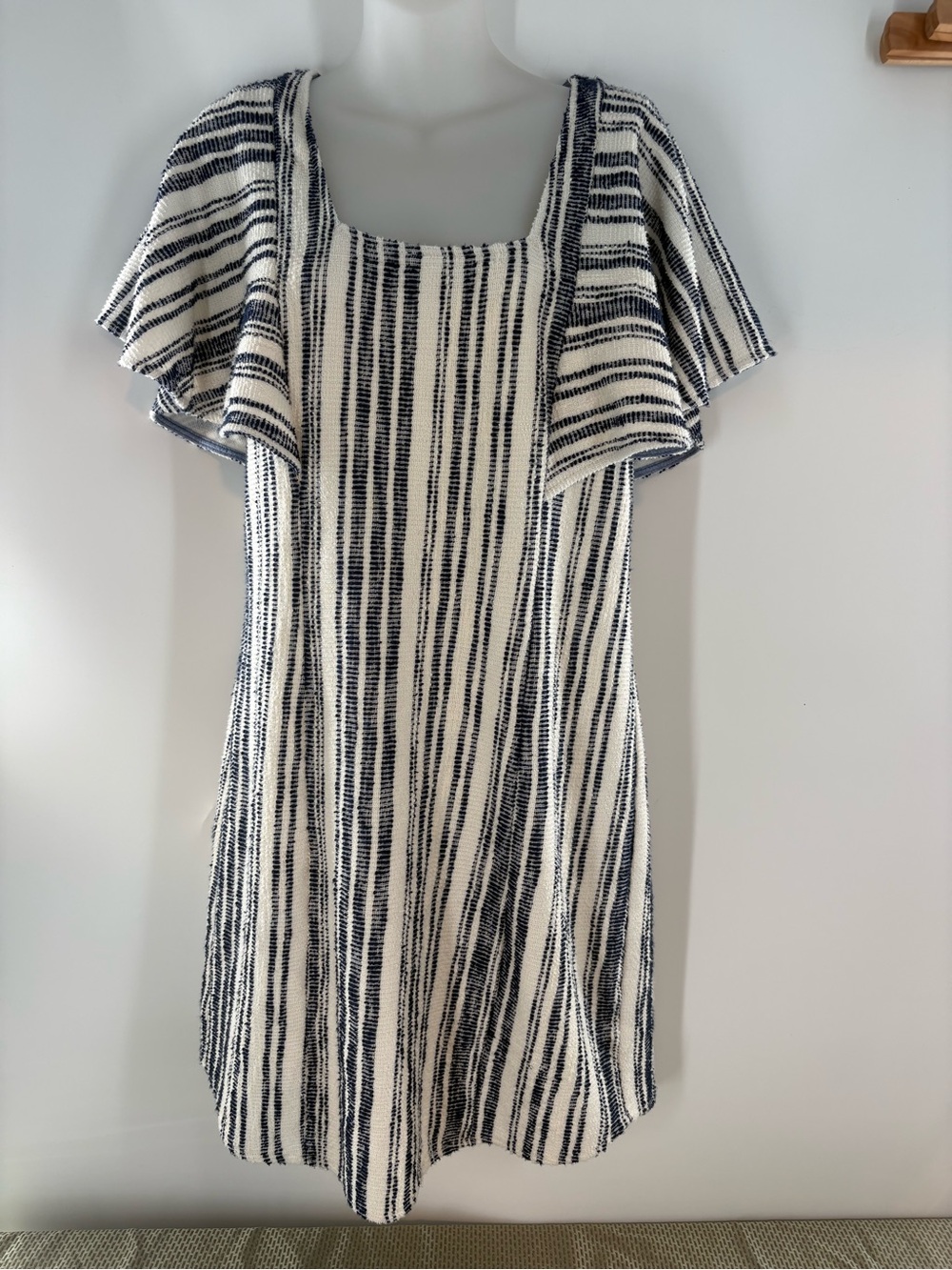 Anthropologie Akemi + Kin Jovanie Striped Flutter Sleeve Tunic Dress Size Medium
